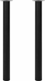 2 Pernas de mesa telescópicas, preto 710 mm-1100 mm