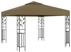 Gazebo 3x3 m 180 g/m² cinza-acastanhado