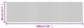 Tapete retangular 80x300 cm bambu cinzento