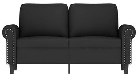 Sofá de 2 lugares veludo 120 cm preto