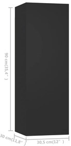 6 pcs conjunto de móveis de TV derivados de madeira preto