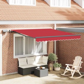 vidaXL Toldo Retrátil Manual Vermelho 300 x 250 cm tecido