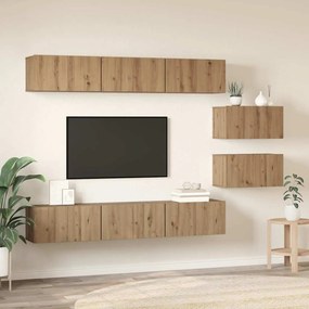 Conjunto de móvel de TV 8 pcs carvalho artisiano