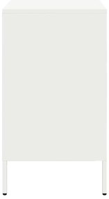 Mesas de cabeceira 2 pcs 36x39x68 cm aço branco