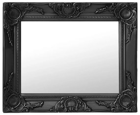 vidaXL Espelho de parede estilo barroco 50x40 cm preto