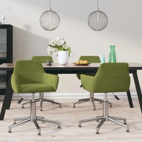 Cadeiras de jantar giratórias 4 pcs veludo verde-claro