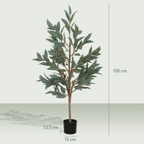 Planta Artificial de Louro 150 cm Planta Artificial Decorativa Grande Decoração para Casa Escritório Varanda Quarto Verde