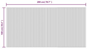 Tapete retangular 100x200 cm bambu castanho-escuro