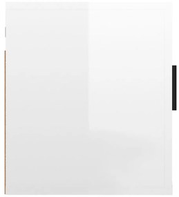 Mesa de Cabeceira Flix Suspensa - Branco Brilhante - Design Moderno