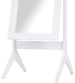 Espelho de maquiagem Recliner Nórdico para sala de estar Quarto de madeira branco 47x46x148cm