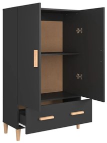 Armário alto 70x31x115 cm derivados de madeira preto