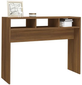 Mesa consola 105x30x80cm derivados de madeira carvalho castanho