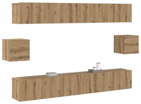 Conjunto de 6 peças para TV Carvalho Artesanal Madeira Engenheirada