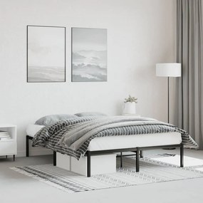 vidaXL Estrutura de cama 140x190 cm metal preto