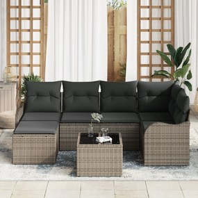 Conjunto de Sofá de Jardim VidaXL de 6 Peças com Almofadas Rattan Poli