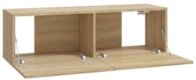 Móveis de TV para parede 4 pcs 100x30x30 cm carvalho sonoma