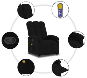 Poltrona de massagens reclinável tecido preto