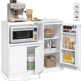 Armário de cozinha 40 x 90 x 90 cm com bancada e arrumação versátil Branco 