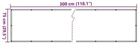 Tela de privacidade p/ varanda aspeto pedra 300x75 cm PVC cinza