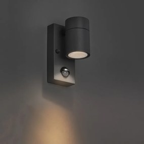 Candeeiro de parede para exterior antracite IP44 com sensor de movimento - Solo Moderno