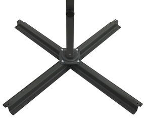 Guarda-sol jardim cantilever c/ poste e luzes LED 250 cm verde