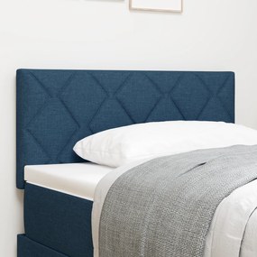 vidaXL Cabeceira LED com Design de Blocos de Diamante em Azul, 90 cm, Tecido