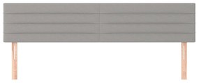 Cabeceira de cama 2 pcs tecido 80x5x78/88 cm cinzento-claro
