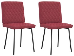 Cadeiras de jantar 2 pcs couro artificial vermelho-tinto