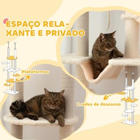 PawHut Arranhador para Gatos do Chão ao Teto 225-255 cm Arranhador par