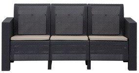 Conjunto Lounge de Jardim “Aksu” — Sofá, Poltronas e Mesa de Centro —