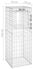 Postes/cestos gabião 2 pcs 50x50x140 cm ferro