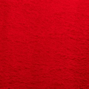 Tapete pelo curto macio e lavável HUARTE 240x240 cm vermelho