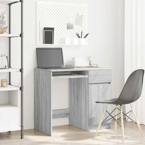 vidaXL Secretária 86x49x76 cm derivados de madeira cinzento sonoma