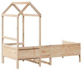 Sofá-cama com telhado 80x200 cm madeira de pinho maciça