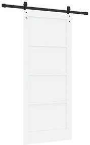 Porta Deslizante com Conjunto de Ferragens Branca 86x198.5 cm Madeira