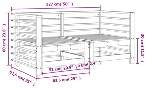 Sofás de canto para jardim 2 pcs madeira de douglas maciça