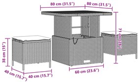Conjunto de sofá de jardim com 11 peças com almofadas preto vime PE ac