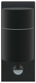 Arandelas de Parede Externas com Sensor 2 pcs Aço Inoxidável Preto IP4