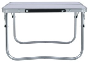 Mesa de campismo dobrável 60x40 cm alumínio branco