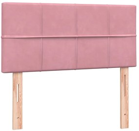 Cama com molas/colchão 80x220 cm veludo rosa