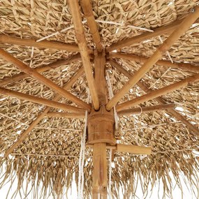 Guarda-chuva Tiki com dossel de folha de bananeira 150 cm Bambu
