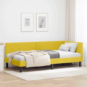 vidaXL Estrutura de Cama de Canto com cabeceira Amarelo 90 cm x 200 cm