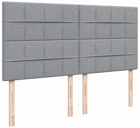 Cama com molas/colchão 180x200 cm tecido cinzento-claro