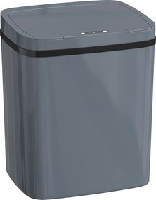 HOMCOM Lixeira com sensor 15L Lixeira automática com dois modos de abertura, para escritório, cozinhas, 27,6 x 21,4 x 33,5 cm, cinza | Aosom Portugal