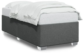 Estrutura de cama 90x190 cm tecido cinzento-escuro