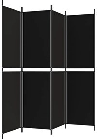 Divisória com 4 painéis 200x200 cm tecido preto