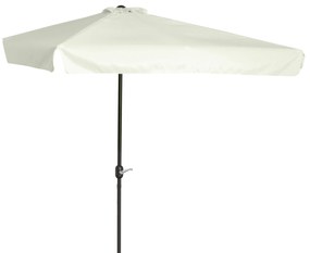 Outsunny Chapéu de Sol Retangular 230x130x249 cm Chapéu de Sol de Parede com Manivela Proteção UV para Varanda Jardim Creme