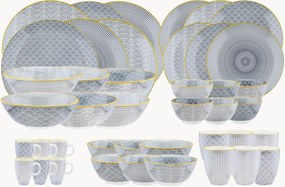 Conjunto de loiça em porcelana Scandi, 6 pessoas, conjunto de 42