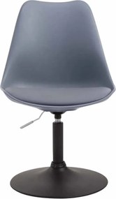 Conjunto de 4 cadeiras de sala de jantar Maverick em plástico com estrutura preta 76-81 x 48 x 57 cm Cinzento