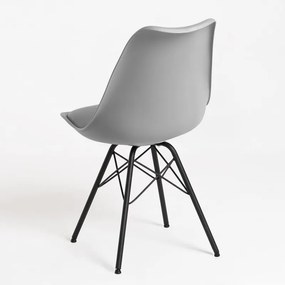 Pack 6 Cadeiras Tilsen Metalizado - Cinza claro